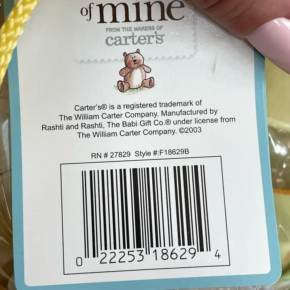 Vintage Carter's Child of Mine Baby Gift Set 5 Piece Feeding Yellow Bag Giraffe